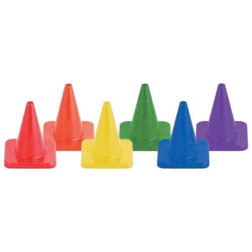 6 Inch High Visibility Flexible Vinyl Cone Set/6