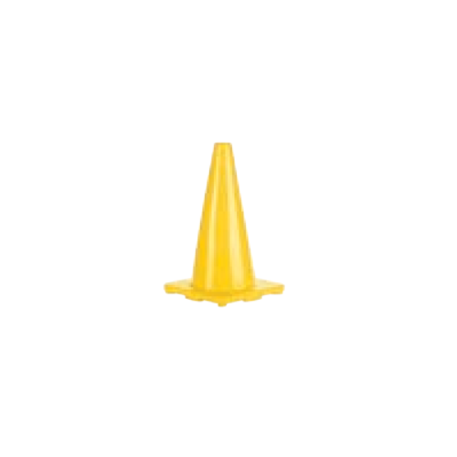 18 Inch High Visibility Flexible Vinyl Cone Yellow