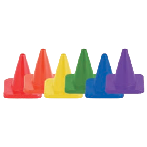 4 Inch High Visibility Flexible Vinyl Cone Set/6