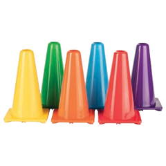 9 Inch High Visibility Flexible Vinyl Cone Set/6