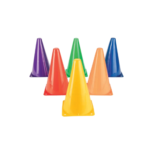 9 Inch High Visibility Plastic Cone Set