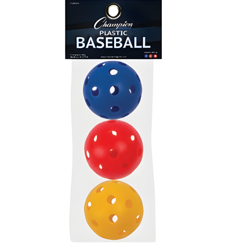 Plastic Baseball Assorted Color Set