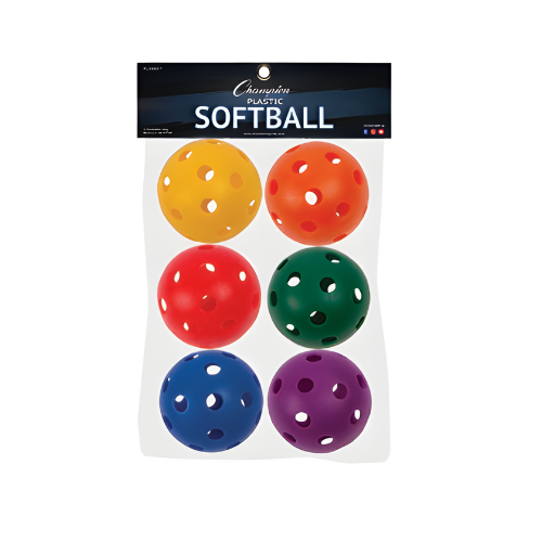 Plastic Softball Assorted Colored Set