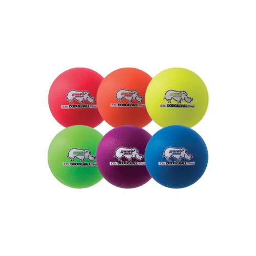 6 Inch Rhino Skin Low Bounce Dodgeball Neon Rainbow Dodgeball Set